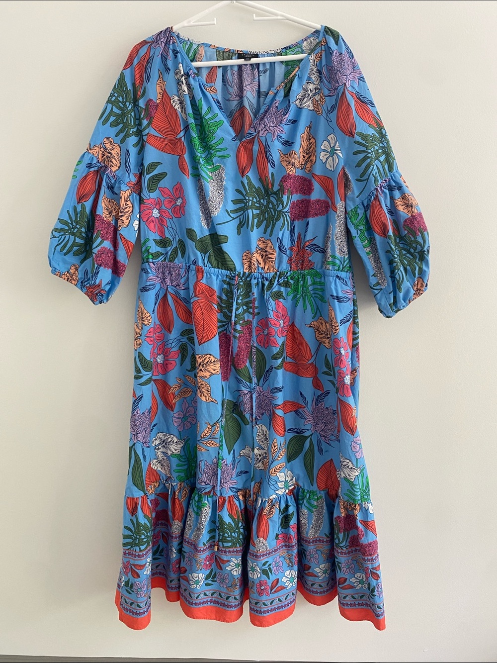Talbots Modern Poplin Puff Sleeve Joyful Floral Maxi Dress 2Xp (2024) - Picture 2 of 11